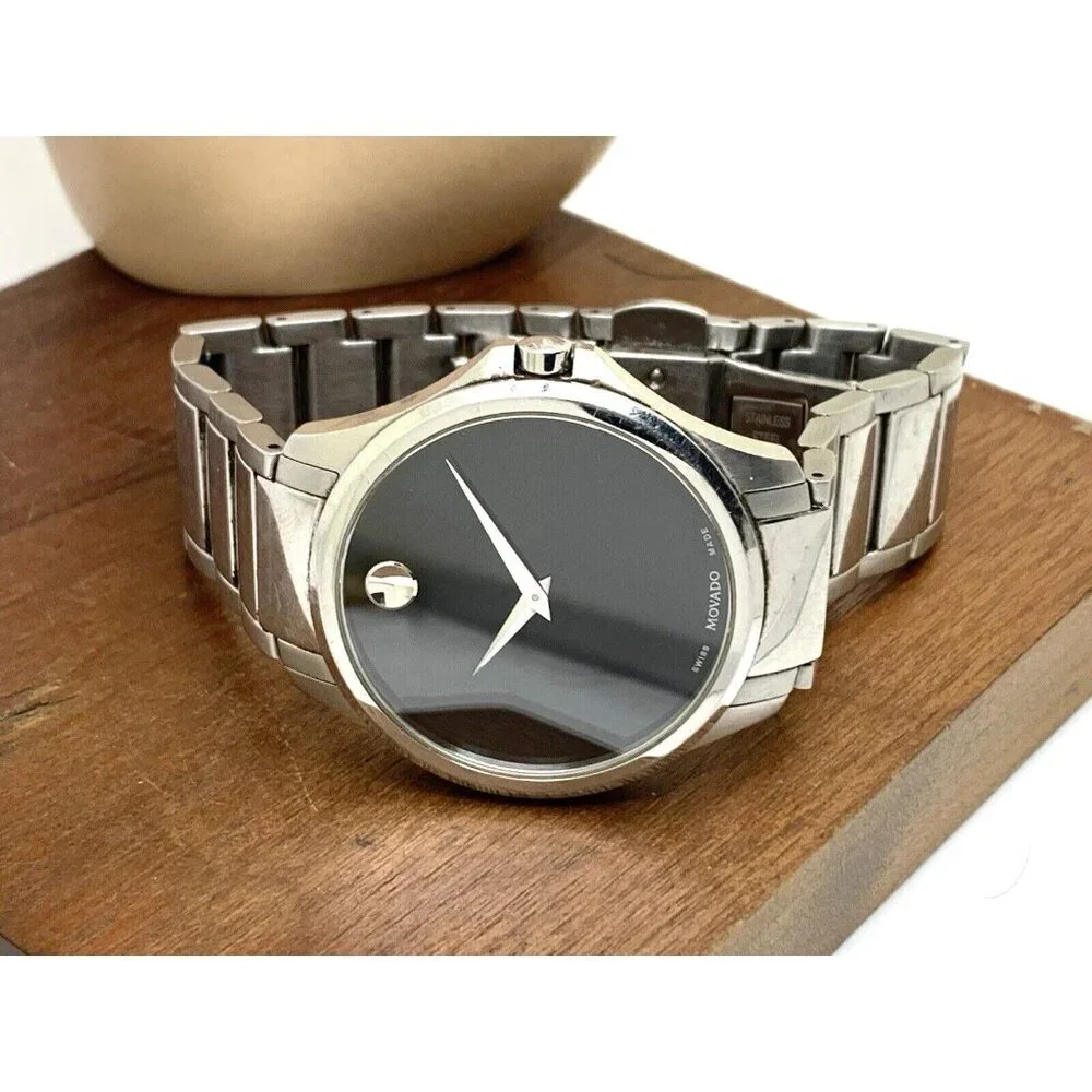 Movado Men's Watch 77.1.14.1581 Black Dial Swiss Quartz Stainless Steel …